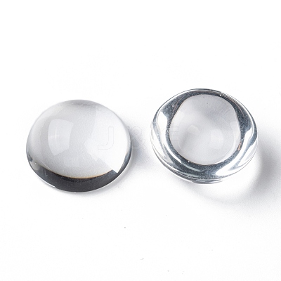 Transparent Half Round Glass Cabochons GGLA-R027-25mm-1