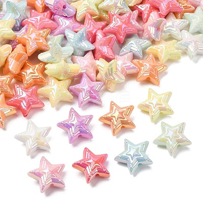 UV Plating & Luminous Opaque Acrylic Beads MACR-L015-14A-1