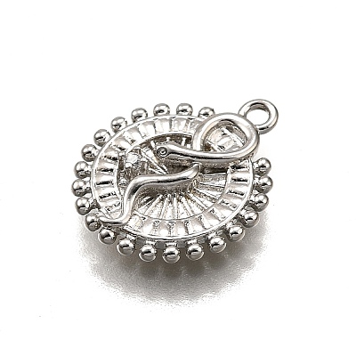 Brass Micro Pave Clear Cubic Zirconia Pendants KK-G530-01A-P-1