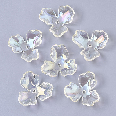 Transparent Acrylic Bead Caps X-PACR-R246-020-1