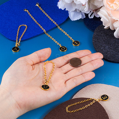 5Pcs 5 Style Flat Round with Letter Alloy Enamel Wine Glass Charms HJEW-TA0001-18-1