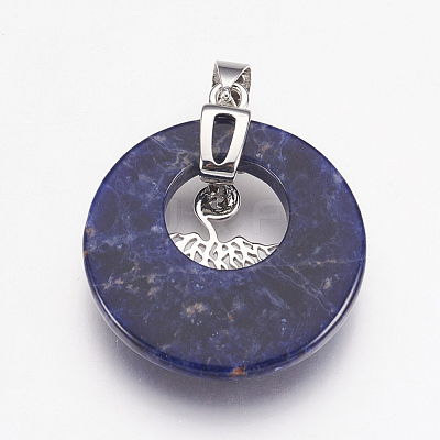 Natural & Synthetic Gemstone Pendants KK-F751-B-1