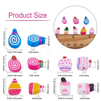 320Pcs 8 Styles Handmade Polymer Clay Beads CLAY-SZ0001-81-1