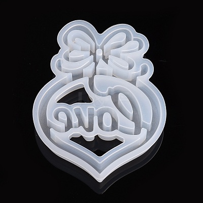 Valentine's Day DIY Heart with Word Love Silicone Molds X-DIY-L021-65-1