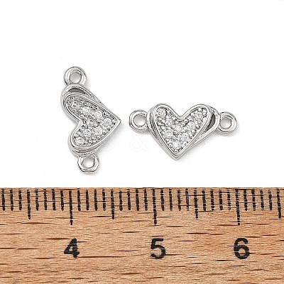 SHEGRACE Brass Micro Pave Clear Cubic Zirconia Connector Charms XGRQ3P860-597P-1