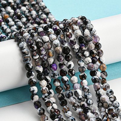 Dyed Natural Fire Crackle Agate Beads Strands G-G007-01H-1