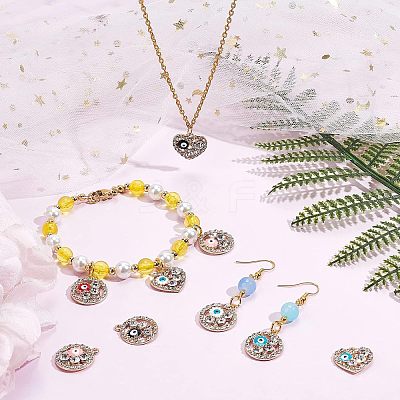 40Pcs 10 Style Rack Alloy Enamel Pendants ENAM-NB0001-65-1