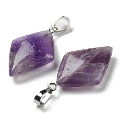 Natural Amethyst Pendants G-C066-03E-1