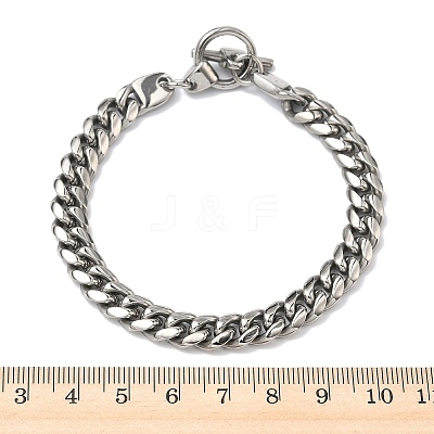 304 Stainless Steel Cuban Link Chain Bracelets for Women BJEW-G779-03P-1