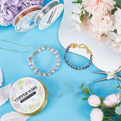 3 Rolls 3 Colors Copper Jewelry Craft Wire CWIR-SC0001-02A-1