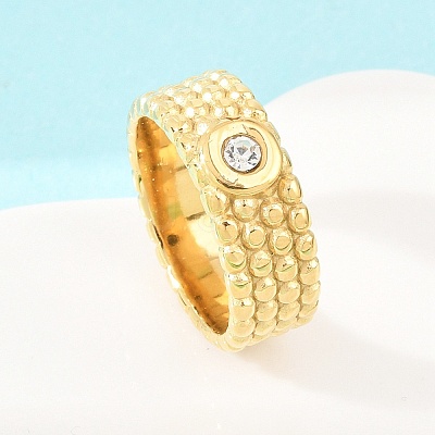 304 Stainless Steel Cubic Zirconia Finger Rings RJEW-F203-03G-01-1