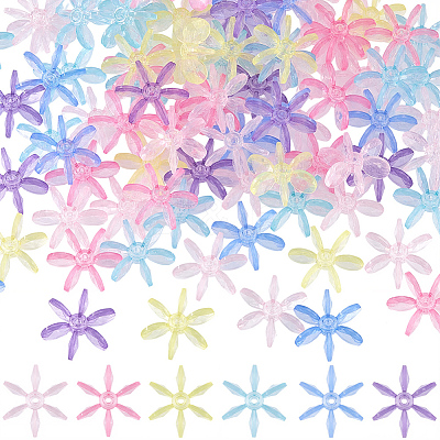 120Pcs Transparent Acrylic Beads OACR-SC0003-02A-1
