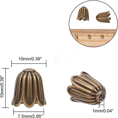 240Pcs c Multi-Petal Tibetan Style Alloy Bead Caps FIND-NB0002-03-1