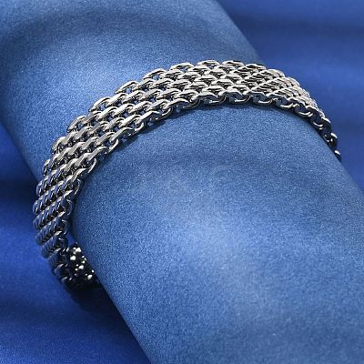 201 Stainless Steel Link Chain Bracelets for Women Men STAS-T077-20P-02-1