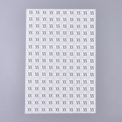 XS Sizes Clothing Size Round Sticker Labels AJEW-WH0014-76F-1