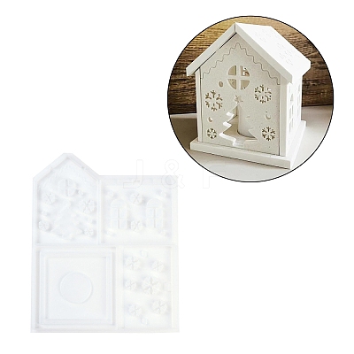 Patchwork House Christmas DIY Pendant Decoration Silicone Molds DIY-M057-01B-1