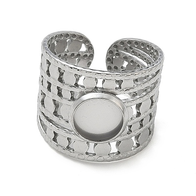 304 Stainless Steel Cuff Ring Components SA-CBA37BC-15A-P-1