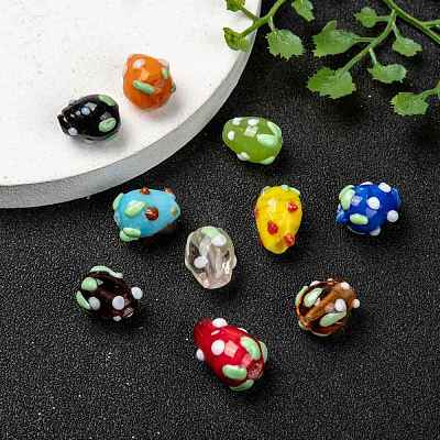 Handmade Lampwork 3D Strawberry Beads LAMP-R109A-M-1