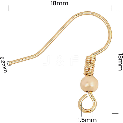 Brass Earring Hooks KK-BC0005-08G-1