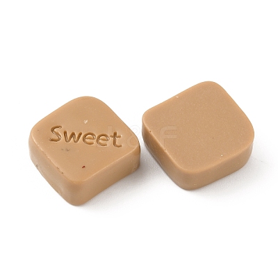 Chocolate Opaque Resin Cabochos LS-RESI-WH0026-62A-1