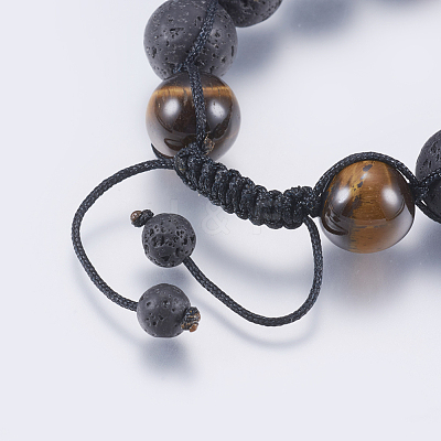 Adjustable Nylon Cord Braided Bead Bracelets BJEW-F308-54B-1