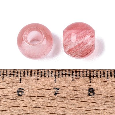 Cherry Quartz Glass European Beads G-Q607-02D-1