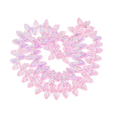 Electroplate Transparent Glass Beads Strands EGLA-N056-03A-05-1
