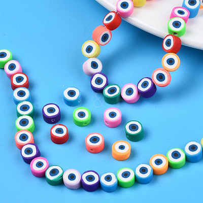 Handmade Polymer Clay Bead Strands CLAY-N006-74-1