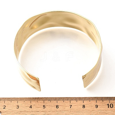 Rack Plating Brass Wide Cuff Bangles BJEW-D057-03G-1