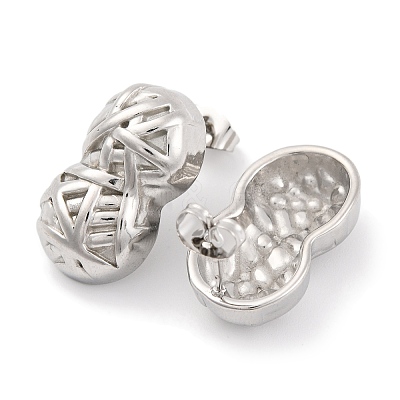 Non-Tarnish 304 Stainless Steel Stud Earrings EJEW-H013-01P-1