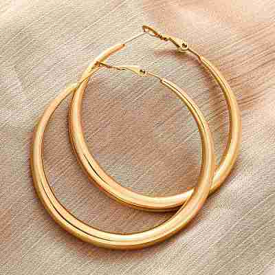 304 Stainless Steel Hoop Earrings X-EJEW-Z093-01G-01-1