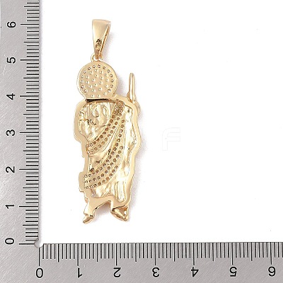 Brass Clear Cubic Zirconia Pendants KK-Z050-03G-06-1