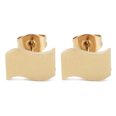 PVD Vacuum Plating 304 Stainless Steel Stud Earrings for Women EJEW-A048-46F-G-1