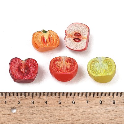 Opaque Resin Imitation Fruit Cabochons RE-CBA8643-03-1