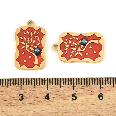 304 Stainless Steel Enamel Pendants STAS-H251-03A-01-1