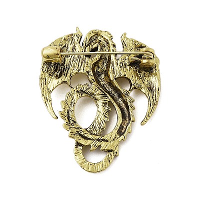 Retro Antique Golden Animal Alloy Brooches for Backpack Clothes JEWB-S040-02A-AG-1
