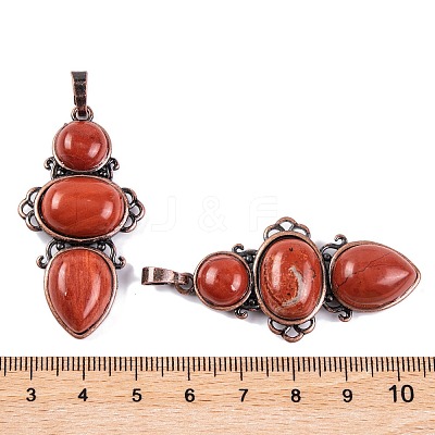 Natural Red Jasper Pendants G-Q158-04-09-1