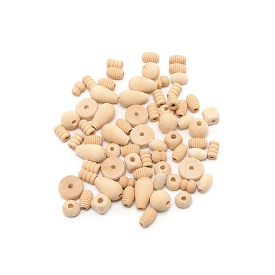 Natural Unfinished Wood Beads Set WOOD-WH0015-85-1