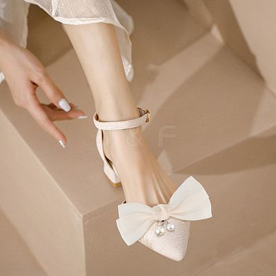 4Pcs 2 Colors Polyester Bowknot Shoe Decorations FIND-FG0002-39-1