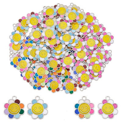 80Pcs 4 Colors  Alloy Enamel Charms FIND-DC0003-44-1