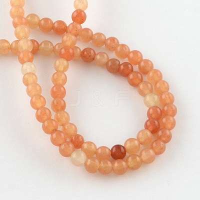 Natural Red Aventurine Round Beads Strands X-G-S148-8mm-1