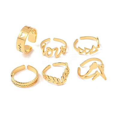 304 Stainless Steel Open Cuff Rings Set for Women SA-CBABC0E-05G-1