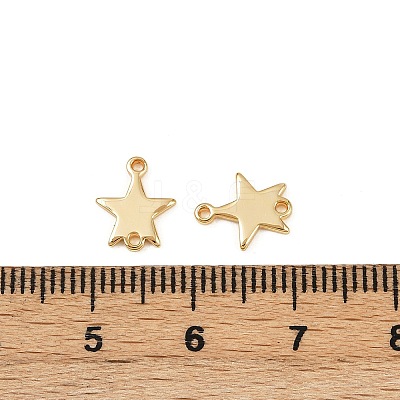 Brass Star Connector Charms KK-B137-09G-1
