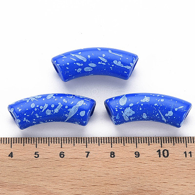 Opaque Spray Painted Acrylic Beads MACR-S372-001F-B02-1