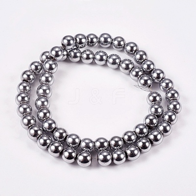 Electroplate Non-magnetic Synthetic Hematite Beads Strands X-G-J169A-8mm-02-1