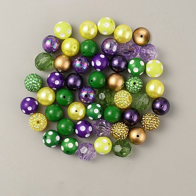 Mixed Style Acrylic Beads MACR-WH0007-81-1