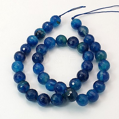 Natural Agate Beads Strands X-G-E054-8mm-14-1