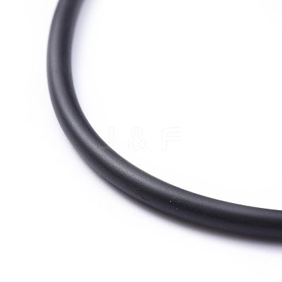 4mm Black Rubber Necklace Jewelry Making X-NJEW-H078-16-1