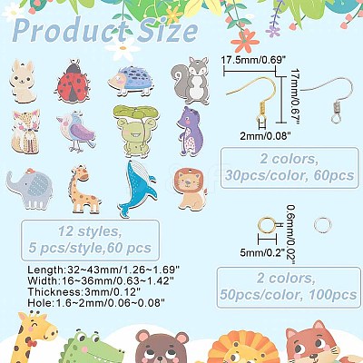 DIY Animal Earring Making Kit DIY-AR0003-34-1