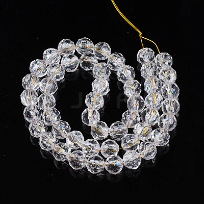 Transparent Crackle Glass Beads Strands GLAA-N051-02-1